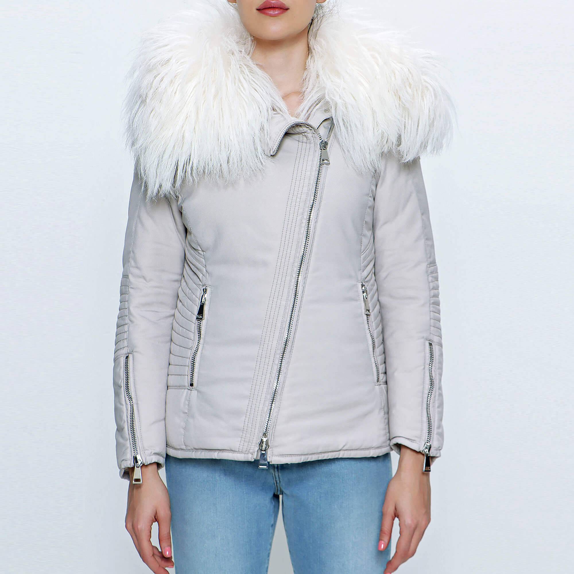 Moncler fur hot sale collar jacket